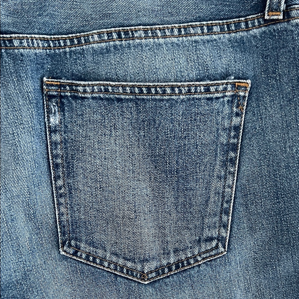 GAP Women Dark Blue Ripped Relaxed Boyfriend Jeans Button Fly - Picture 9 of 11